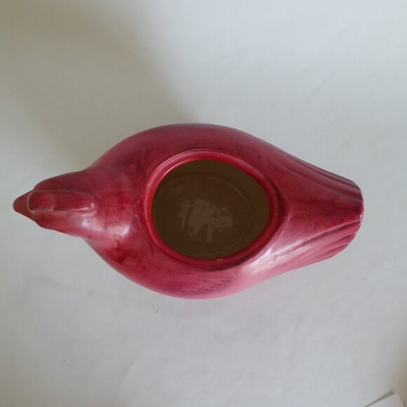 VINTAGE RED ROOSTER CHICKEN HEN LIDDED COOKIE JAR CONTAINER - Picture 10 of 12